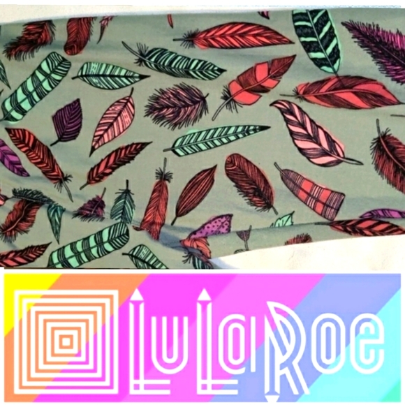 🗺️ LuLaRoe Leggings OS Small, (2-10) Feathers Fall Autumn Themed, Maternity EUC - Picture 2 of 10